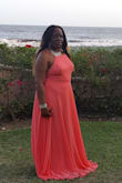 I purchased this dress for a beach destination wedding, I was looking for the right color and material for the location & occasion and I found it in this dress, I got lots of compliments, only downside is, it is very long and since I didn't get it altered, I was holding it up all night. - Sharon A.