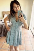 I'm sooo happy with this dress! It's perfectly light and summery for the hot weather! I was looking for a cute everyday/casual dress with buttons, and I couldn't be more pleased. It's super comfy and flattering in all the right places! I wish all my dresses looked and felt like this one. - Halia R.