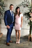 Wore this to a wedding while 27 weeks pregnant and loved it! I bought this early on, so it was pretty snug on my stomach at 27 weeks, but it did the trick and I received many compliments. - Jennifer S.