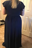 This dress is so comfy! I ordered it for a friends formal wedding. It does run very large in size. I originally planned to order XL based on my measurements. I ended up ordering a LG because the XL was sold out but I loved it so much I thought it was worth trying and I'm so glad I did! But when I got it, it was way too big up top and at the waist. I sent it back and got a Med and fits great! I'm short so I plan to wear heels or wedges. The top is big, I plan to pin it up before wearing. So happy I found Lulus from a friends recommendation! - Kailey H.