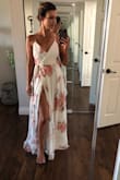 Such a pretty dress! I am my mom's matron of honor in Mexico and this is the dress she chose for me. It is long, so unless wearing tall shoes you will be dragging! But it's worth it. - Chelsea C.