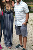 Super cute jumpsuit! Wore in the Hamptons and got tons of compliments on it. However, I did have to hem the bottom about 1.5 inches, even to be able to wear 3 1/2 inch heels. - Elizabeth C.