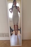 I bought this dress for my Vegas wedding. I purchased the small but It was a tad too small. The medium is a tad too big but it will do! - Danica M.