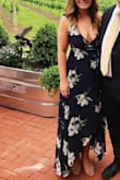 Loved the fit, color, and design of this dress. I have a larger bust so safety pins were a must without the bra but overall fit worked well. The straps were a little long and I had them on the smallest setting but if you don't mind a little dip in the front it should be no issue. Got tons of compliments and I will definitely be wearing it again soon! - Lindsay M.