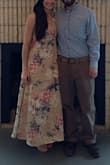 I love the pattern and color of this dress. It looks really great on! I had to hem the dress because it is very long, but I was expecting that. Order your size based on the waist dimensions. - Anastasia K.