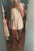 Perfect fit! Ordered a size Medium. Not too short not too long. A little too big on the strapless side. Obviously needs to be ironed but other than that no complaints!!! Absolutely recommend! This romper is perfect!!! - Hannah W.