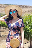 Lightweight material with cute shimmer embedded throughout. Adorable and perfect for summer! - Jessica T.