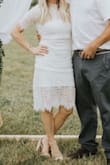 I wore this as my wedding dress & received non stop compliments. I was worried ordering something offline but it fits perfectly & didn't need a single alteration. - Nicole J.