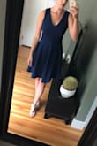 I think this dress will be more flattering after I have it taken in a little bit. I have a large chest, so I was nervous about not being able to fit into it. The fabric is actually very thick- more so than I expected. If you're wearing it for a summer wedding, I would expect it to be hot. - Stephanie C.