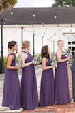 Loved these for my bridesmaids! I tried on a medium and a large myself (to help an out-of-town bridesmaid choose a size); I'm usually a medium, but this medium fit a little too snugly around the upper back and left some hardcore back-boob action (hence the -1 star). The large did not have this problem, but the fitted waist was too loose for me. Luckily the dresses fit the other girls very well (S, L, M, XL in the pictures), and they looked amazing in them! Only one girl had to hem the length; the others wore heels that made the length perfect. - Devyn C.