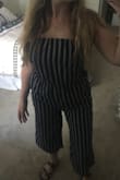 Love the jumpsuit. I'm short so I love how the legs aren't too long (or wide!). Love the stripes going down makes it slender to the eye. Easy, adjustable, comfortable AND cute! - Jessica T.