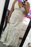 This dress looks so much better in person. I felt beautiful in it. Great quality, it is more on the gold side, which I loved. It didn't zip close, so I'd go up a size. This remains an option for my boho beach wedding. - Jessica F.