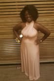 Absolutely loved my dress! I received so many compliments! I was worried about going bra-less but I tied it in a way that was secure and figure flattering. HINT: Cross in the front, around the neck, cross in the front above the waist for support, and tie in the back.
Looking forward to wearing it again! - LeTasha H.