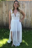 I wore this dress for my bridal shower and it was perfect! The dress fit amazing! The only downfall was that it was a little too long, but that's an easy fix. I would recommend this dress to everyone. - Catherine K.