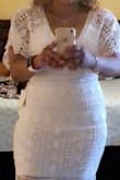 I liked the dress - the quality and appearance, however, it was weird on my body. Super tight in the bottom but loose on the top in the shoulder area. Way too much cleavage due to how it was cut. I had to send it back. My friends liked how it looked on me but I don't like the girls hanging out! It didn't look like that on the picture of the model at all. - Andrea B.