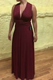 This dress worked on both me and my daughter and we are totally different. 5'8" vs 5'1" I am 34 B she is 38 D I am tall and thin she is short and curvy. The dress looked like it was designed for each of us! We went ahead and ordered them for bridesmaids. The fabric also is a plus as it travels well without wrinkling. - Carri W.