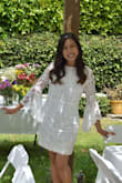 Love love love this dress. I ordered a size up after seeing the comments and I'm glad I did. I ordered a large instead of a medium and it fit perfectly. Just wore some undergarments to sink me in. Got so many compliments at my bridal shower. - Jessica S.