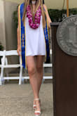 So happy I finally found a white dress that wasn't see through! I got this for my graduation so it worked. My only complaint was that it was a little short on me and it was right around the breast area so I couldn't wear  a bra with the size small. But it worked! - Dominique C.