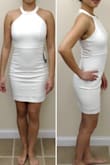 I bought this for the summer and haven't had a chance to wear it out yet, but I like the material and look! It feels like a nice good quality material which is great because it doesn't show too much of my unflattering curves or my colourful undergarments! I think this dress matches the photos on the website and the reviews posted! - Catherine N.