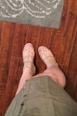 These sandals are gorgeous and trendy but the middle strap digs into my toes so bad after a minute of wearing them I had a painful red dent in my middle toe, it was painful, they should glue an extra strap underneath the one at the bottom to avoid the middle strap to dig into toes, it's as if one of those studs is digging into your toes. - Maggie S.