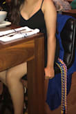 I honestly never wear bodycons but for my grad ceremony I wanted to try it and I ended up liking it! The folds of the dress are great at hiding what you don't like. It was great for the ceremony and pictures but after eating dinner I was ready to rip the dress off because I couldn't breathe lol. So if you plan on having it for a long time think about sizing up if this could be an issue. For anyone short like me since it is shorter on the model it fits just right on my body. - Shreya R.