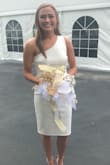 Simple and classic look. The material was thick so it really can flatter any figure! Worn for my wedding rehearsal. - Marissa M.