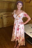 I normally order size medium in all of the dresses that I order on here and they fit perfectly but this was a little too big and baggy at the bottom so I returned it for a small which was perfect. - Kirsten T.