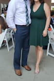 The material was stretchy, but structured! It felt so great on my body. I was able to wear a normal bra and the color was perfect! I received so many compliments! The dress is basic, but with great hair and make-up, it doesn't compete - simply understated! - Alana D.