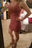 This dress is perfect! It fits like a glove and has a nice v that doesn't show too much! - Kelly S.
