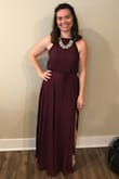 Lovely dress for a fancy wedding . I received many compliments! Great material . The slit was perfect height! Perfect length with heels . - Lindsey F.
