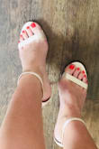 Ordered these heels as my wedding shoes and SO happy I did! I am a true 8 and they fit me perfectly. Run TTS. I love the way they look on my feet. Can not wait to wear them for my wedding day. The best part is, they are so versatile, when I wear them again I will always think of my wedding day. Love the cushion at the bottom of the arch. I need all of my shoes to have that now! - Maggie M.