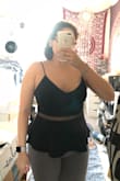I honestly love this too it's perfect! It's stretchy and fits true to size. I got a large and it's perfect; very flattering. - Veronika