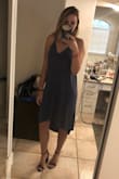 This is a cute dress and is good quality, just was large. I got a small and I am usually a medium. Not sure if I am going to keep it though, just not sure if I like the way it drapes on my body. - Lauren M.