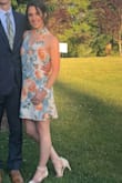 Fits great, beautiful dress and color combination. Want it in more colors :) 
So many compliments given. - Stephanie C.