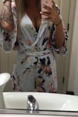 I loved this romper! I wore it to work and then on date night with my boyfriend after. You can tighten the romper to hide your cleavage or you can loosen it up and let it be a little sexy. I had a lot of compliments from this romper. You can dress it up with some heals or dress it down with some sandals! Love! - Sarah L.