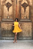 The best part about this dress is the mustard yellow - I absolutely love it! It does run a little long, so I had to get it hemmed. The fabric is wonderfully light and the dress hangs perfectly, without making me look frumpy. I love pairing this dress with flats, or knee high boots if I want a more "mod" feel. - Sejal D.