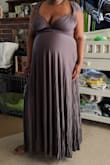 This dress feels amazing and is so fun to style so many different ways. I may be wearing this for a fall wedding -- in these photos I am seven months pregnant, but will be wearing it post-partum. It looks to be easy to breastfeed in, which was one of the reasons why it is one of our top choices! - Arla B.
