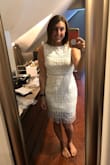 I'm so excited to wear this to my bridal shower. It's super classy, but still fun with the lace design and fringe. It fits perfectly- I have a bit of a butt and I didn't have to struggle to get the dress on. :)

Would definitely recommend! - Amy W.