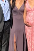 I wore this dress to a wedding and absolutely loved the material, color, and the slits! It was a little loose on my chest so I ended up having to safety pin it so that my bra wouldn't show. Other than that, no complaints! - Alexandra R.