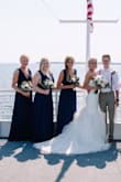 It was perfect for my bridesmaids and they all have different body types. I tried on one and the small was perfect with my measurements up above. Get the size you would pick at a Macy's. Love the price and I even had to return one for a different size and it was so simple. - Sarah M.
