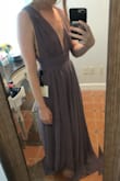 Great material, 3 layers so you don't see through it, a little long for me but I'm short. Would definitely recommend! - Ashley N.