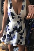 This dress is beautiful! I got a small even though I normally wear a medium. I was a little nervous my boobs wouldn't fit, but it fits great! I didn't wear a bra I think with one it may have been a little snug. I'm wearing this as a guest at a wedding. Can't wait to put it back on! The pictures don't even do this justice. - Amber P.