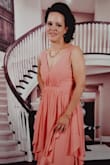 I loved this dress. I saw it and had to buy it for my very first cruise in May 2017. I was concerned that it may not fit, however, when I rec'd it, I tried it on right away. It was a perfect fit. I received so many compliments at the captains ball. I'm definitely going to wear it again. Thank you. - Monica G.