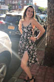 This dress is fantastic. The flowy bottom allows room for all sizes of bottom. The top is very fitted but it fit perfectly. The slit up the side is just the added thing to up this dress to amazing! - Lisa M.