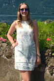 I'm glad I bought this dress! The pattern is pretty and the material is high quality. Would recommend. - Elena T.