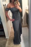 It's perfect for a daytime event, the off the shoulder part stayed in place perfectly. I found it to run rather long though.  I'm 5'7 and and it still draped the ground even with heels.  Otherwise it was absolutely  beautiful and I received many compliments. - Angela N.