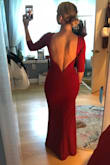 I love this dress! I can't wait to wear this for a friend's wedding this fall! So flattering in all the right ways. Material is thick so it hides any flaws. A little long will have to get it hemmed but otherwise Perfect! - Christina F.