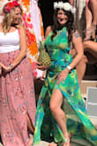 I purchased this dress for my bachelorette party! It was absolutely perfect! I plan to wear it again on our honeymoon in Mexico. I am short and wore sandals so I did have to get the dress hemmed quite a bit. I did not wear a bra with the dress but with the pattern and the criss-cross back you couldn't even tell. - Danielle R.