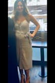 Love this dress! Fits perfectly and great quality material I was worried it would be  see through and you can see pockets a little bit but it's just like picture. I'm 5'2" and 100 pounds I got an extra small. It also looked cute on once I got pregnant very  versatile! - Stacia S.