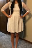 I was a little weary purchasing a dress I hadn't tried on, but I couldn't be happier. The arms are a little tight, but I also have a little bigger arms. Very happy with this dress! - Tasha H.